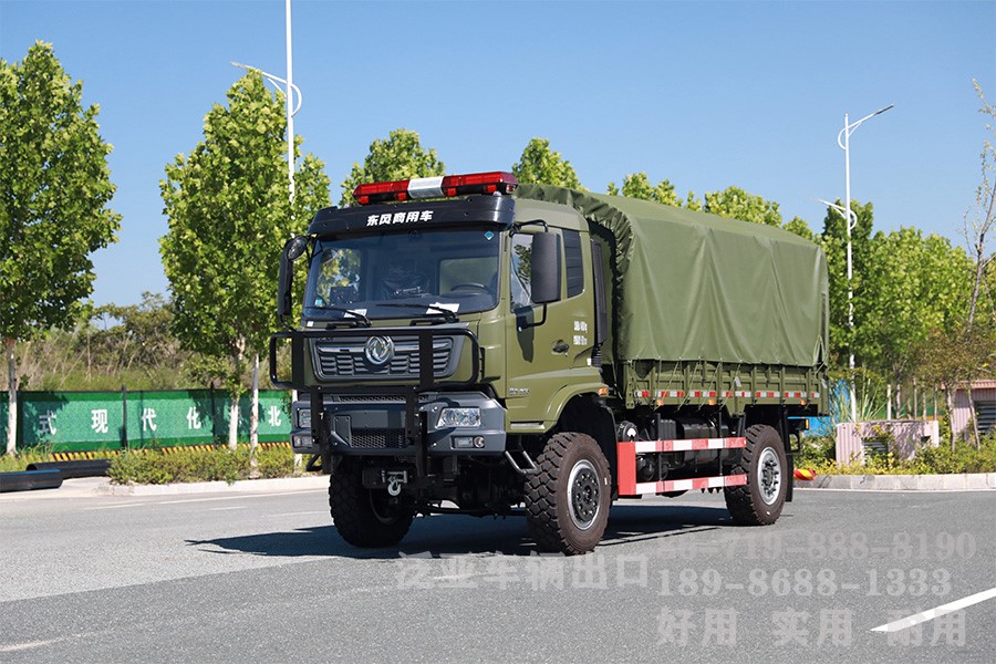 东风四驱4x4全驱自带液压尾板越野运兵车